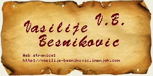Vasilije Besniković vizit kartica